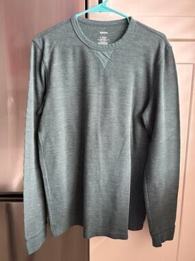 Sonoma Mens L Tall Sage green cotton blend sweater